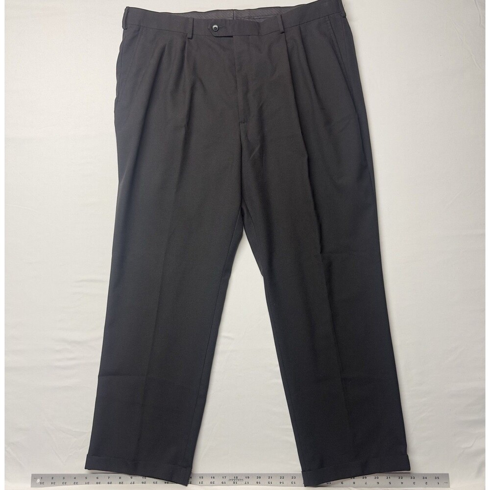 BRITCHES by SAMTEX Dress Pants Mens 42x29 Black Stretch Flex Waist Work Slacks